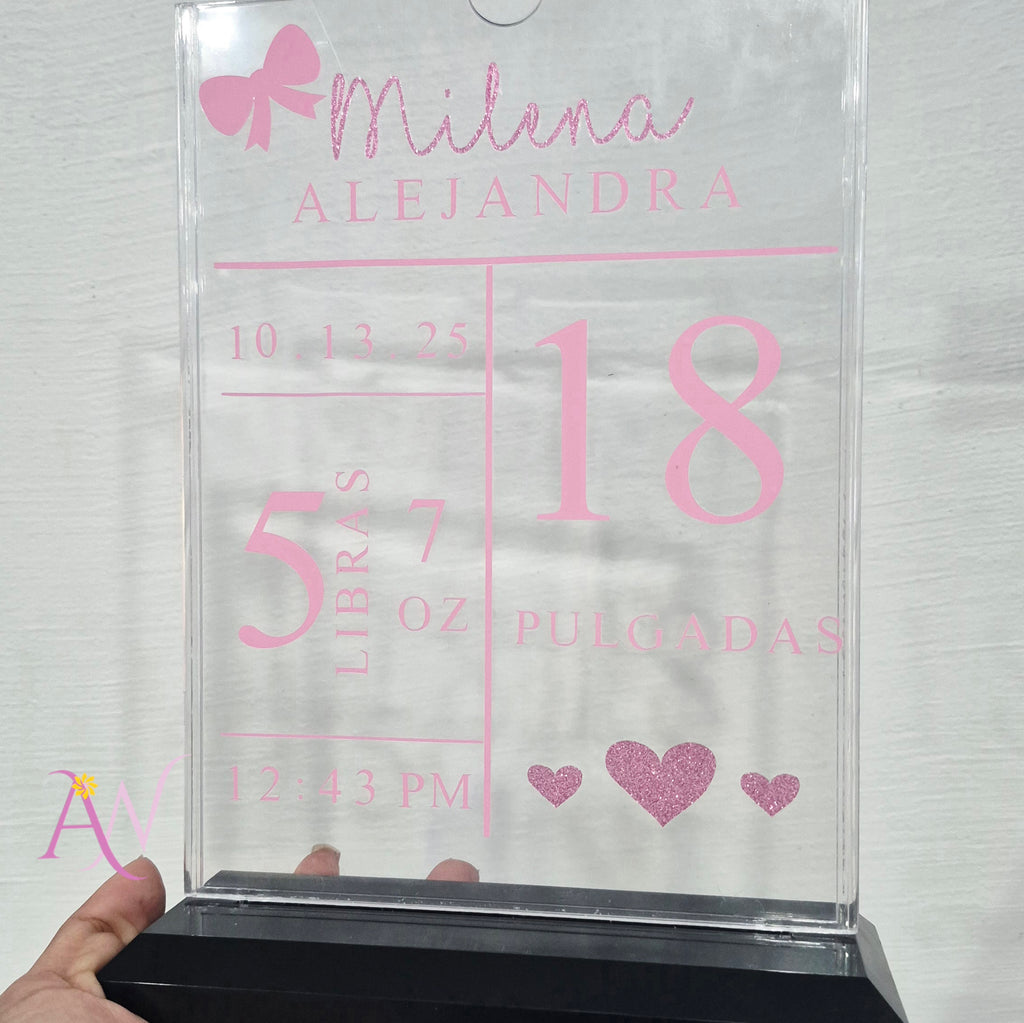 Placa de Nacimiento con Peluche (Personalizado)