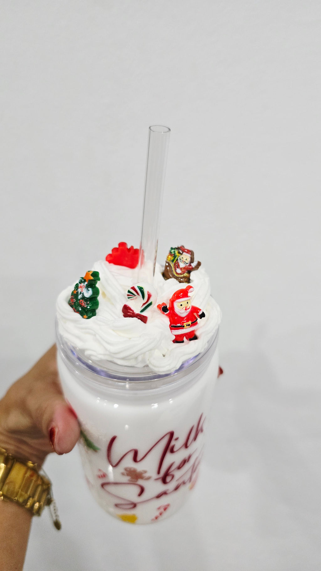 Snow Globe Tumbler "Milk for Santa"
