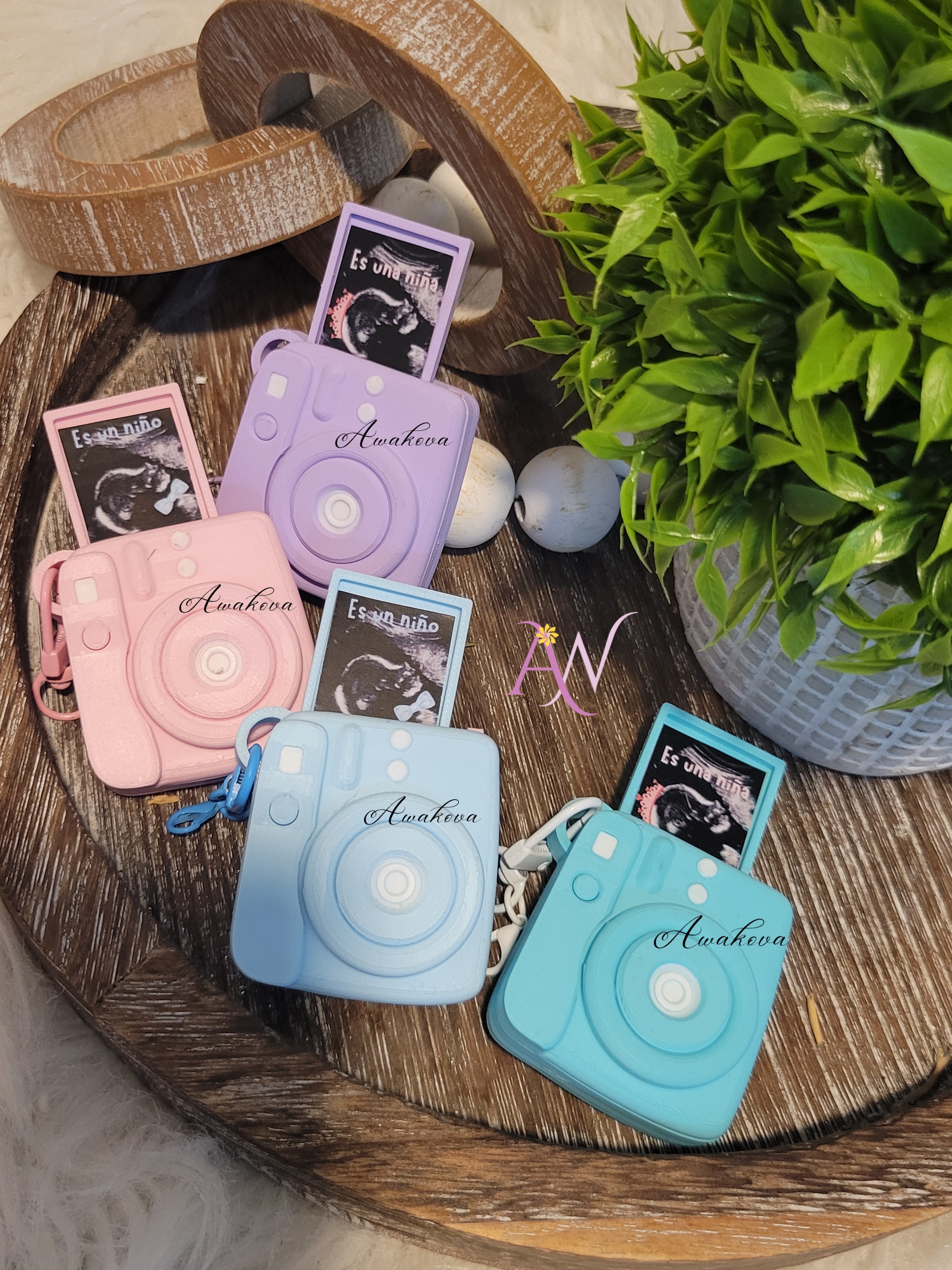 Gender Reveal Camera Keychain