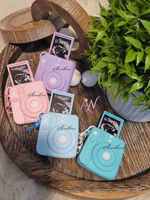 Gender Reveal Camera Keychain