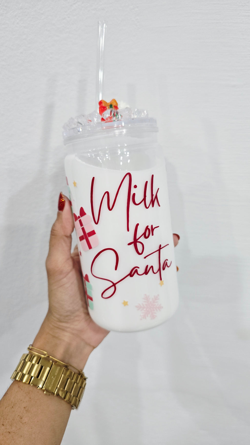 Snow Globe Tumbler "Milk for Santa"