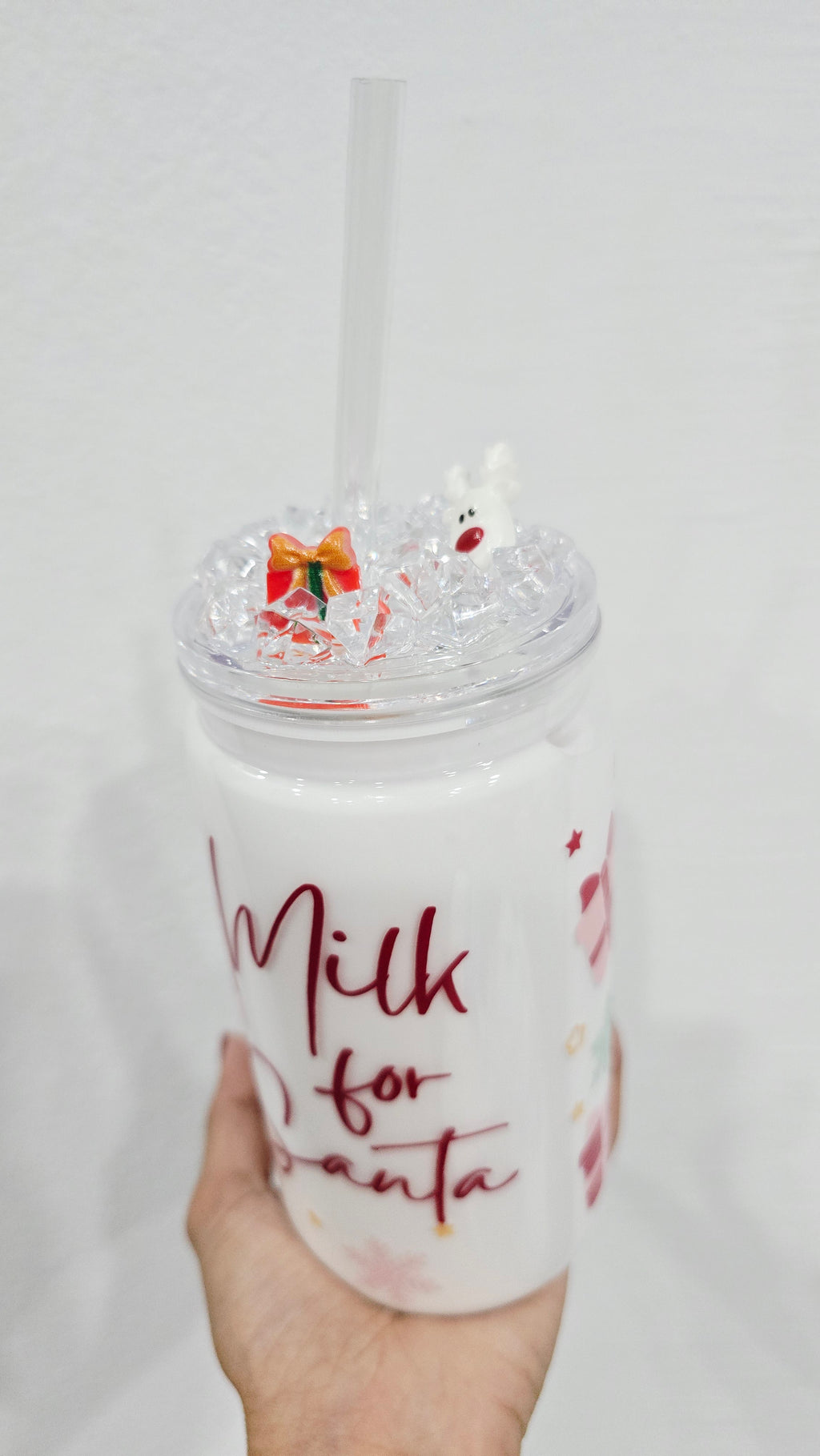Snow Globe Tumbler "Milk for Santa"