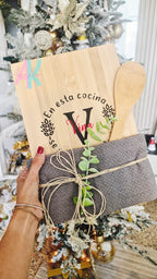 Set de Cocina Personalizado "Artesanía & Amor" - Madera de Bambú