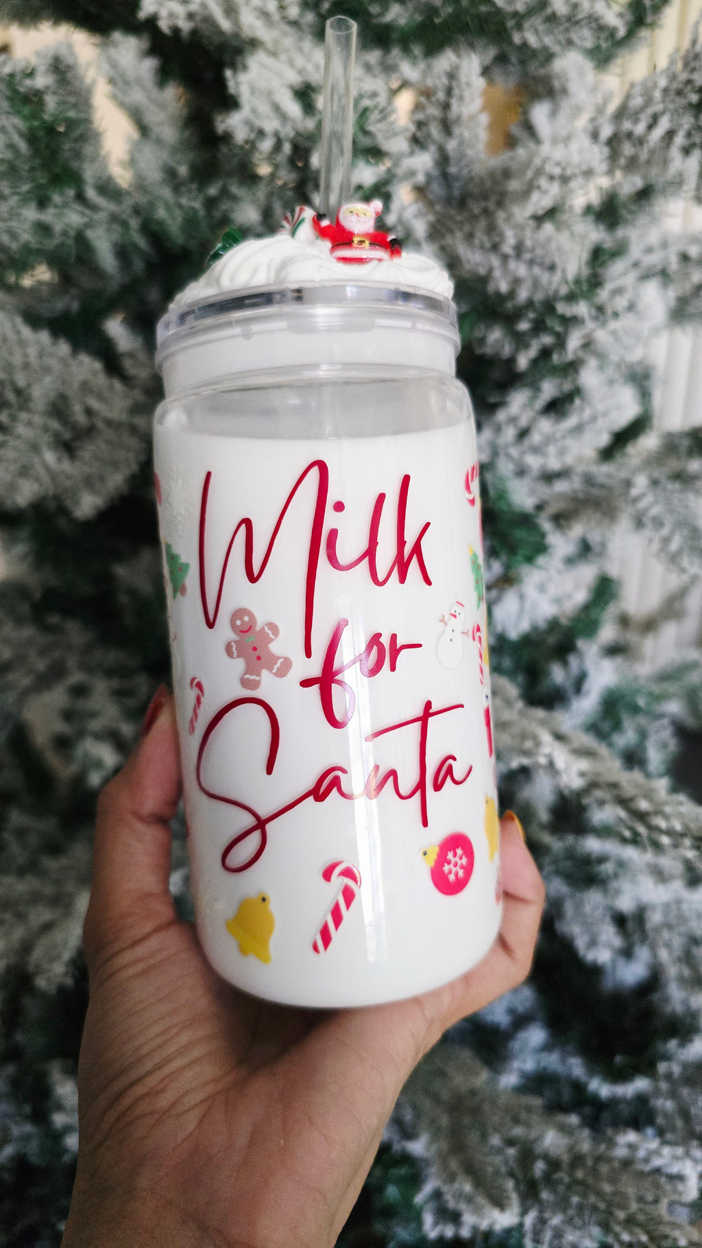Snow Globe Tumbler "Milk for Santa"