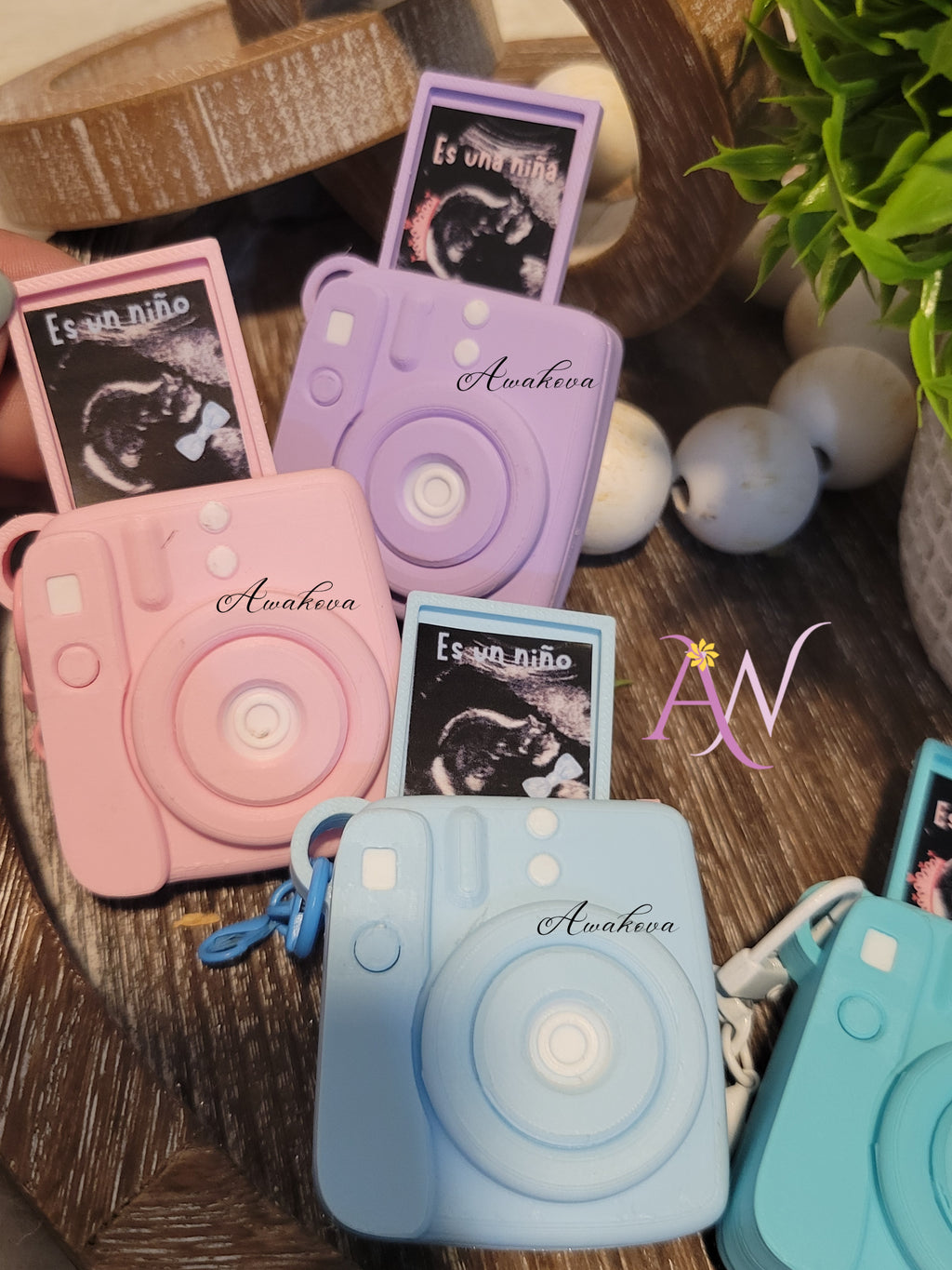 Gender Reveal Camera Keychain