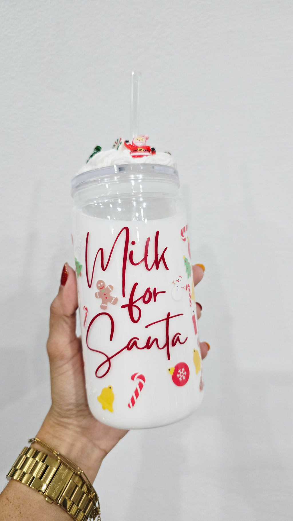 Snow Globe Tumbler "Milk for Santa"
